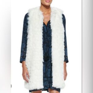 Michael Kors Ivory Faux Fur Vest
